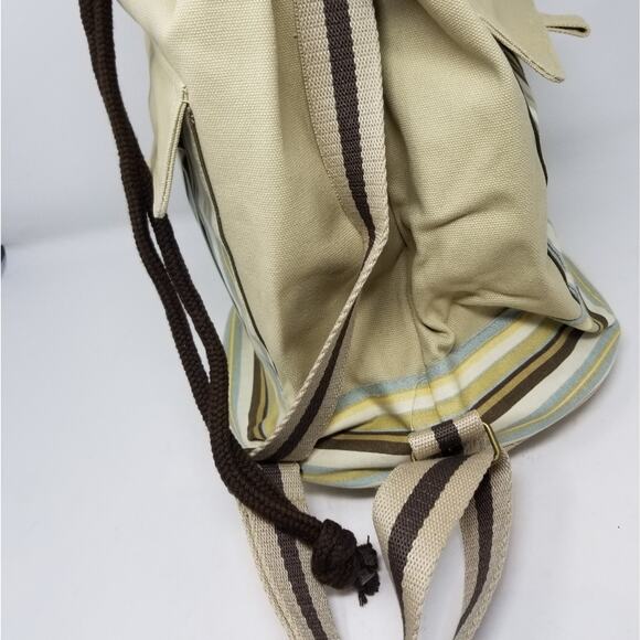NEW Canvas Duffle Bag Drawstring Velcro Side Pockets Large Size 11 x 18 inches - Picture 6 of 11